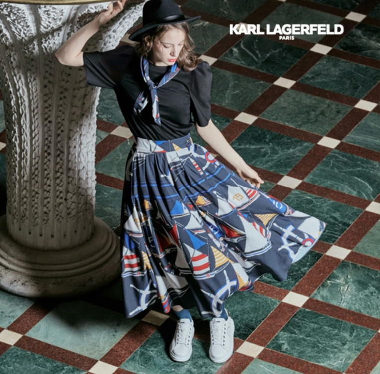 칼라거펠트 플리츠 롱 스커트 77 이미지