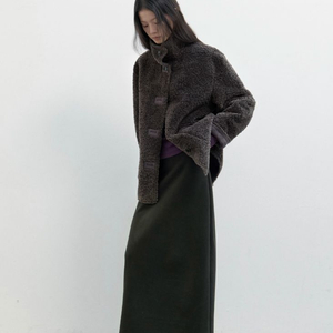 포저 리버시블 시어링 무스탕 다크그레이