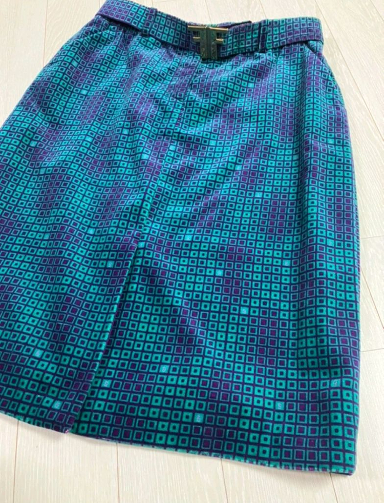 [FENDI] 벨티드 벨로아 스커트 (벨트포함)--7