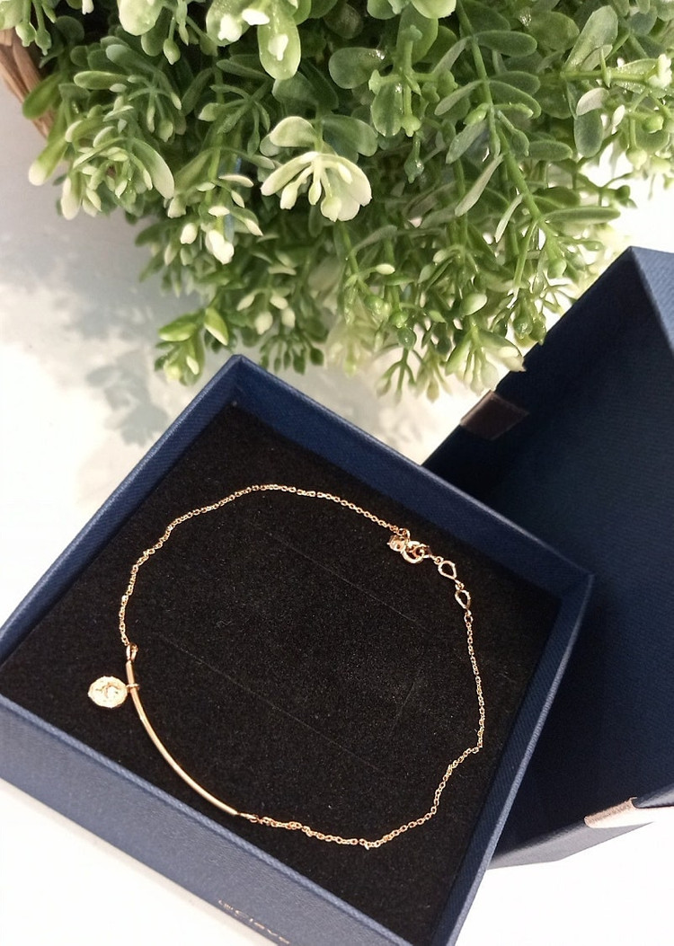 코인 바 골드 발찌 14K 핑크골드--0