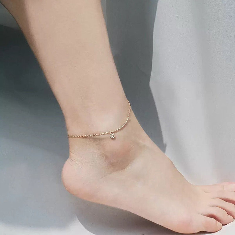 코인 바 골드 발찌 14K 핑크골드--3