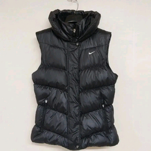 나이키 하이넥 숄카라 투웨이지퍼 블랙 오리털 패딩 조끼 (85) 이미지