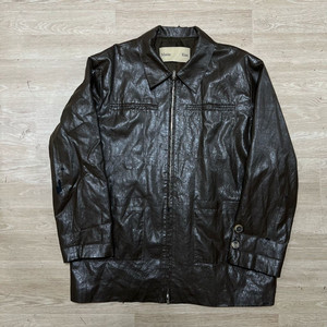 마뗑킴 빈티지 레더 라이더 가죽자켓 [브라운] XL/105