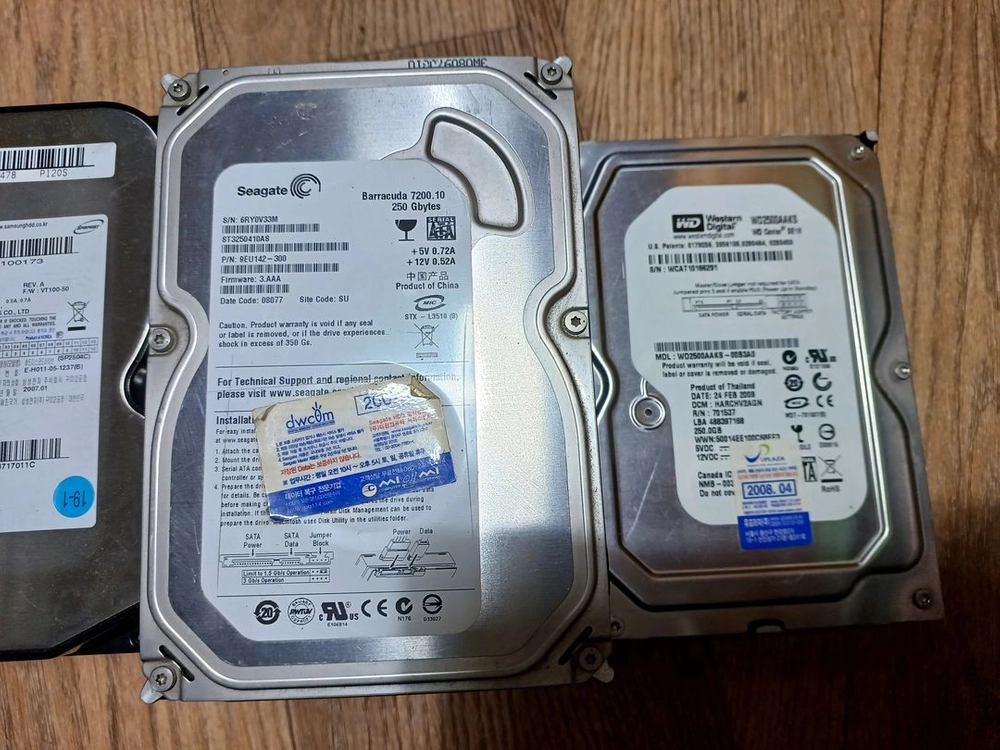 데스크탑 HDD 250GB SATA 3.5" 외장 CCTV 백업용 이미지