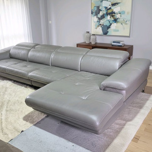 자코모 키프 슈렁큰 천연가죽 6인 카우치 소파(헤드업)