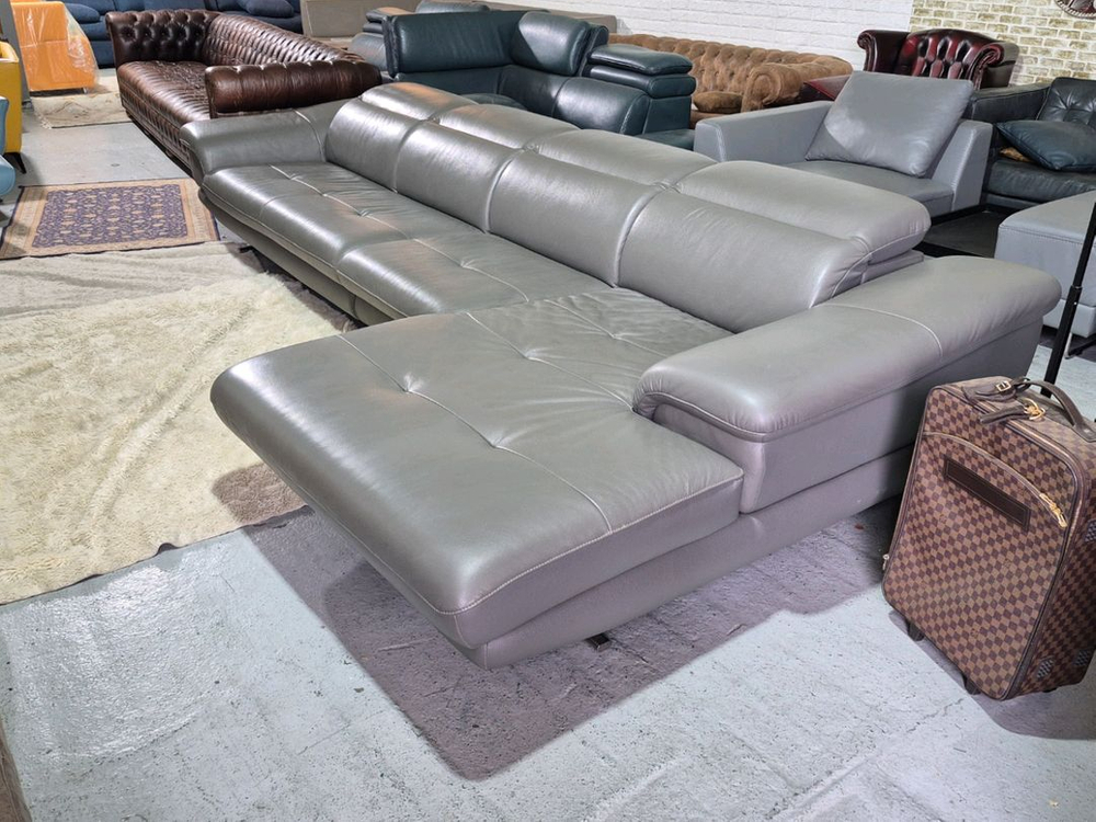 자코모 키프 슈렁큰 천연가죽 6인 카우치 소파(헤드업)--1