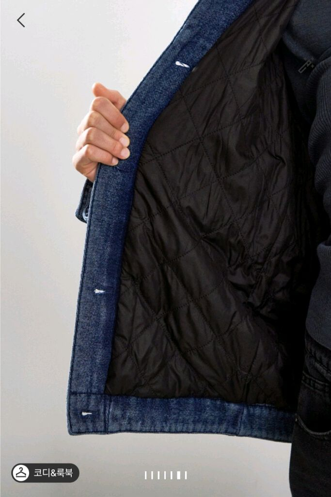 한섬 25fw신상 시스템 워시드 데님 패딩 자켓 55 (새것) 이미지