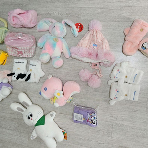 산리오장갑 캐릭터 파우치 산리오모자 인형 완벽 새제품