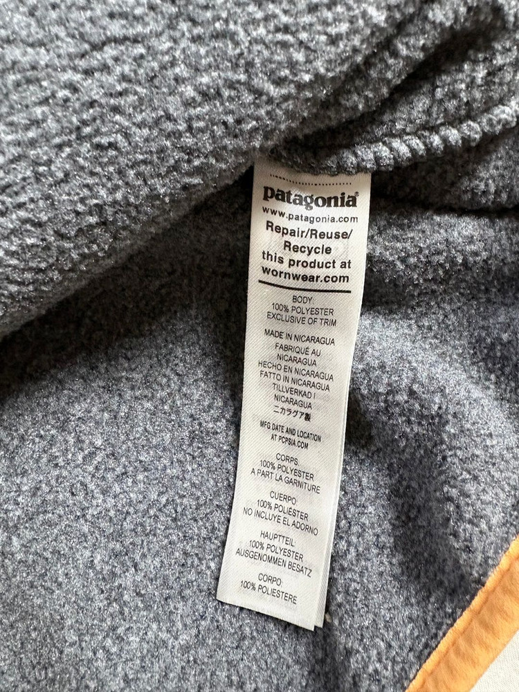 Patagonia 파타고니아 라이트웨이트 신칠라 그레이 오렌지 플리스 M--4