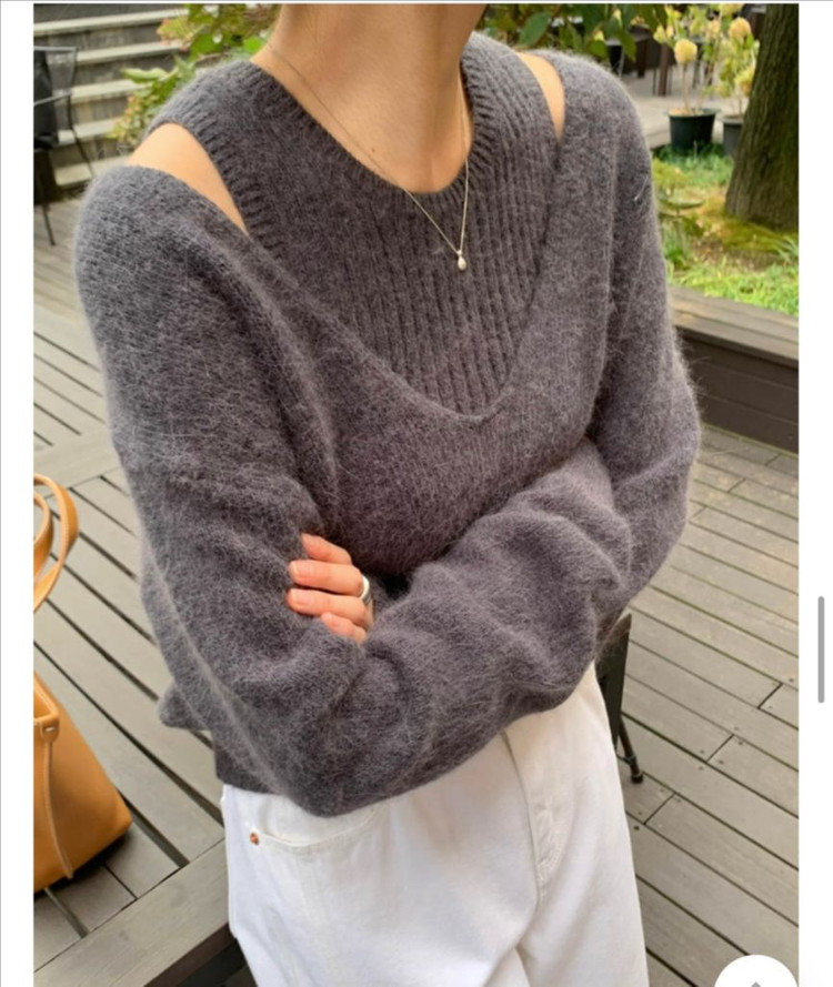 미뉴에트 시그니처 아망 레이어드 세트 앙고라 나시 니트 세트--0