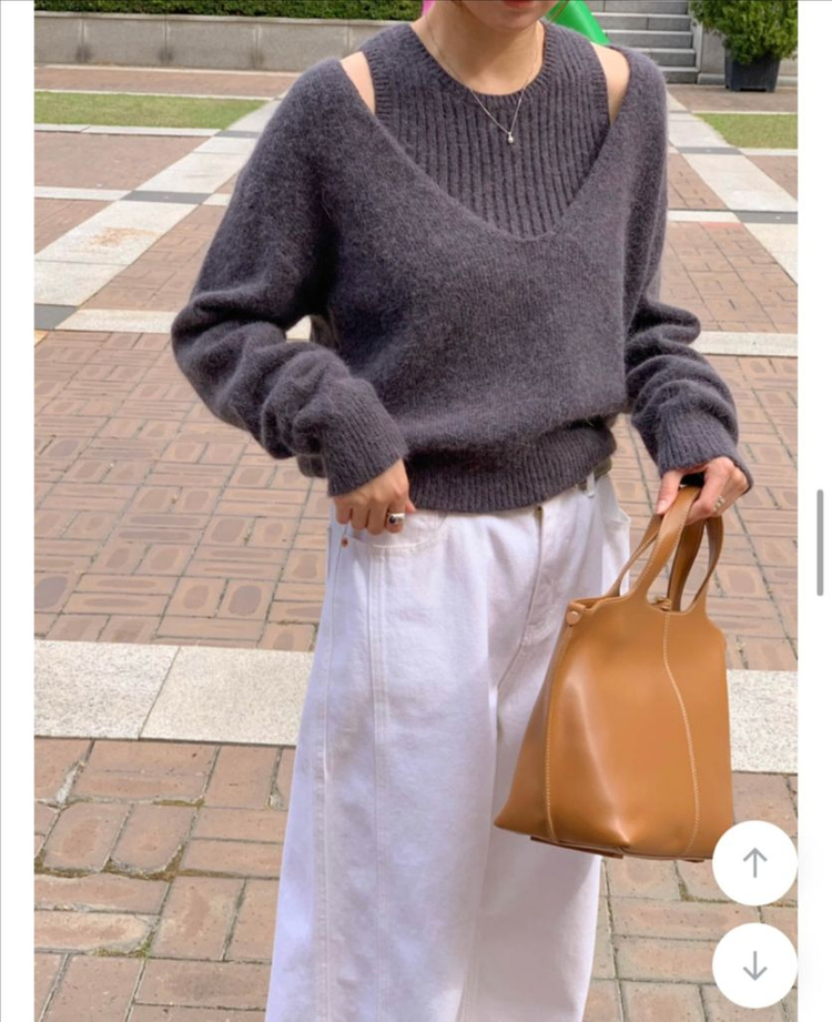 미뉴에트 시그니처 아망 레이어드 세트 앙고라 나시 니트 세트--2