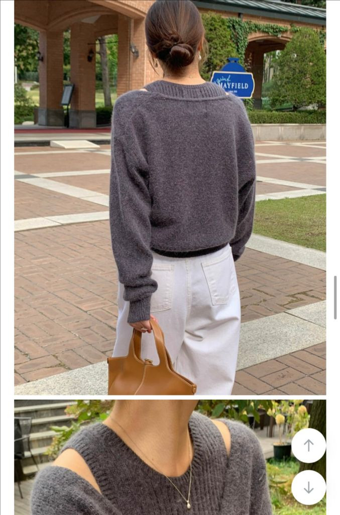 미뉴에트 시그니처 아망 레이어드 세트 앙고라 나시 니트 세트--5