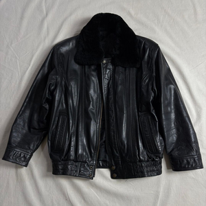 빈티지 소가죽 봄버 자켓 L