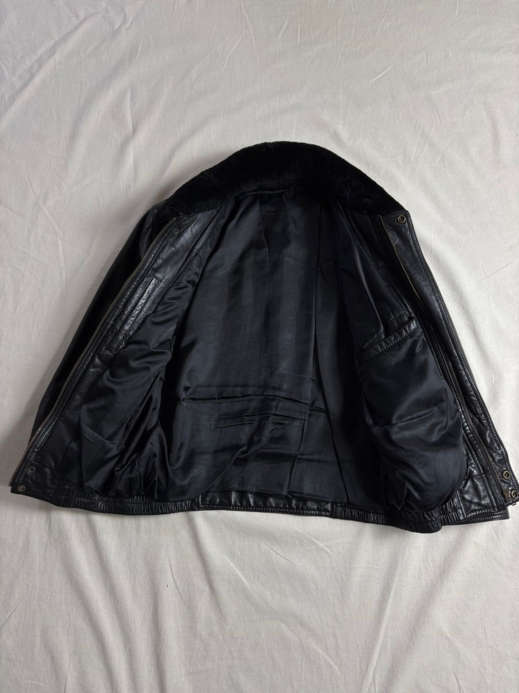 빈티지 소가죽 봄버 자켓 L--2