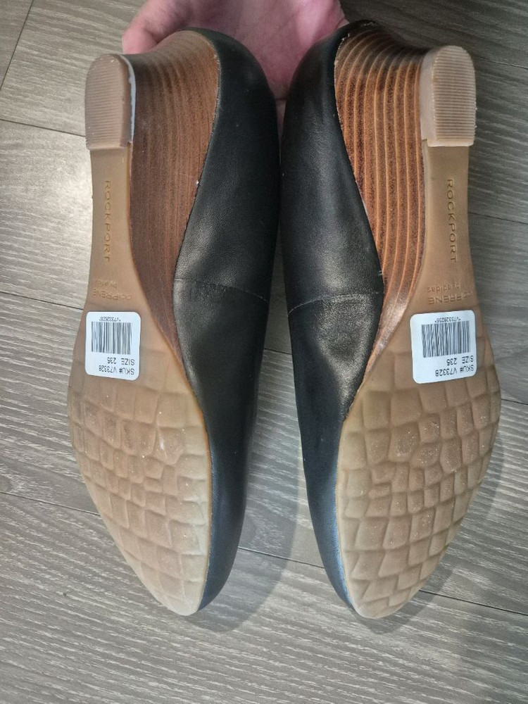 락포트 여성 검정 웨지힐 구두 235mm--1