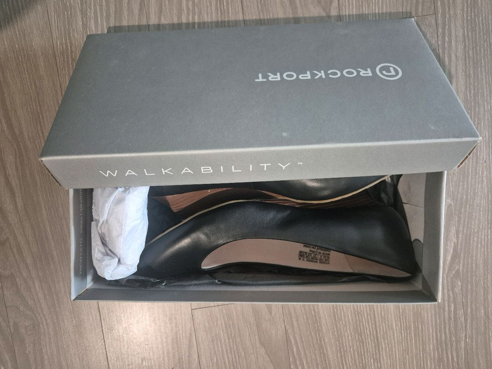 락포트 여성 검정 웨지힐 구두 235mm--3