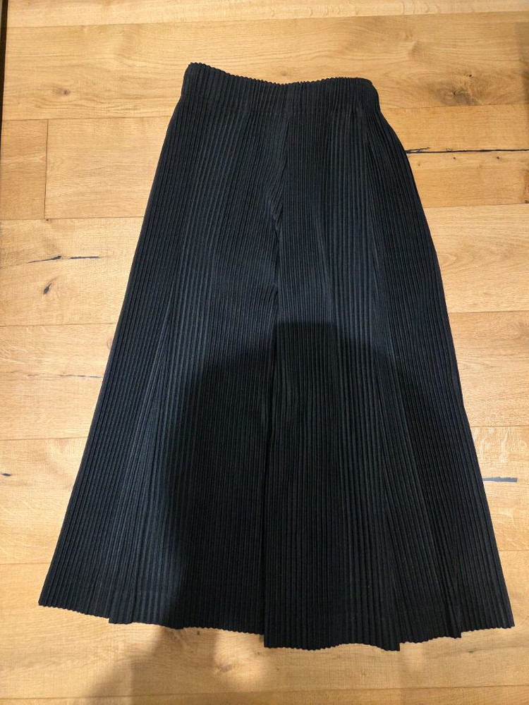 내림))옴므플리세 와이드팬츠 블랙/그레이 1사이즈 하-카-마--4