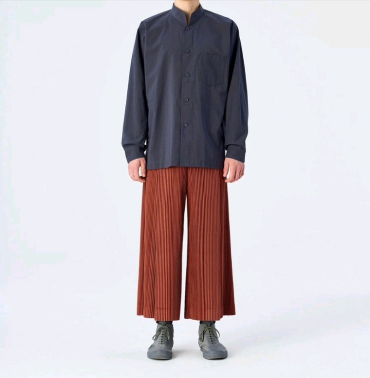 내림))옴므플리세 와이드팬츠 블랙/그레이 1사이즈 하-카-마--9