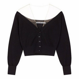 알렉산더왕 시스루 튤가디건 블랙