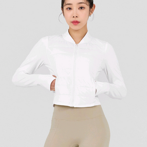 젝시믹스 핑거홀 경량 패딩 저지 자켓 아이보리 운동복 이미지