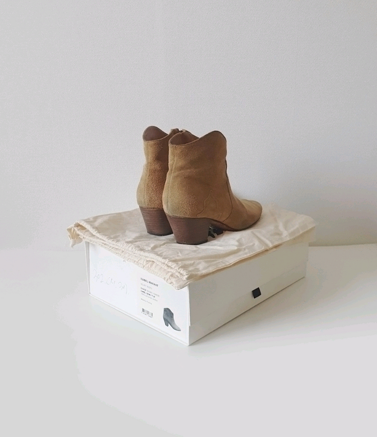 이자벨마랑 스웨이드 앵클 부츠 카멜 디커 37사이즈--5