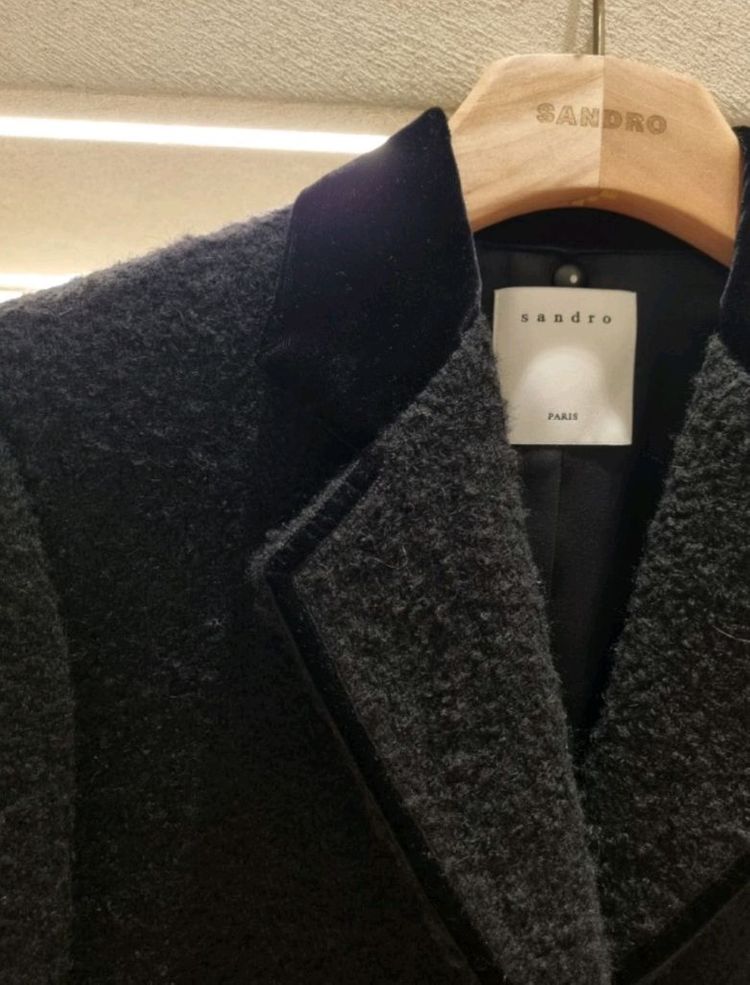 [산드로] 카라 벨벳 트위드 자켓--4