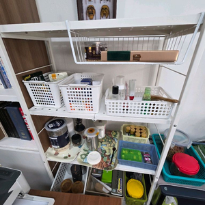 화이트 철재접이식4단선반