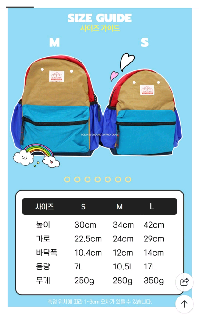 소풍가방-오션앤그라운드 미듐 블루색상 판매합니다--7