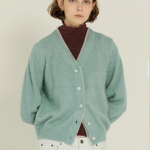 시엔느 로샤 오간자 알파카 가디건 그린