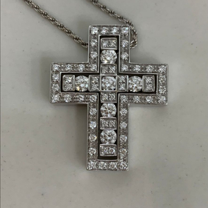 [L] 다미아니 벨에포크 화이트골드 목걸이 라지사이즈 다이아 펜던트 이미지