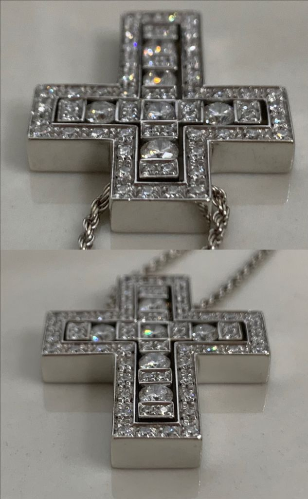 [L] 다미아니 벨에포크 화이트골드 목걸이 라지사이즈 다이아 펜던트 이미지