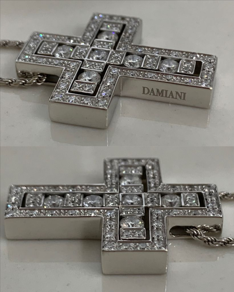 [L] 다미아니 벨에포크 화이트골드 목걸이 라지사이즈 다이아 펜던트 이미지