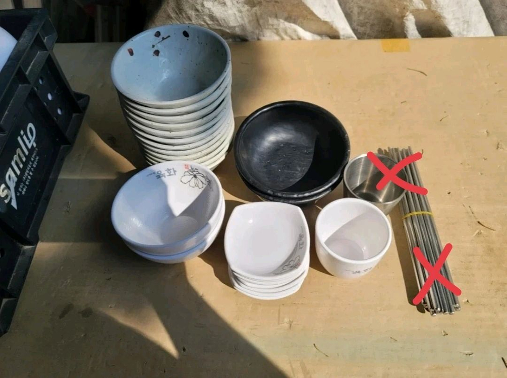 업소용 식당 음식점 주방 그릇 접시 물컵 등 일괄판매--1