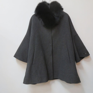 요하넥스 폭스퍼 목도리 오버핏 핸드메이드 케이프 코트