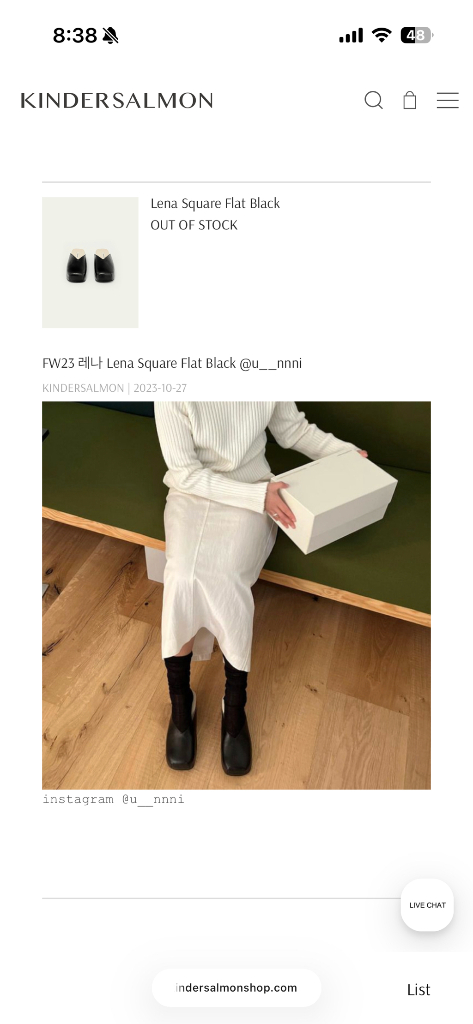 킨더살몬 레나 스퀘어 플랫 블랙 뮬 230--5