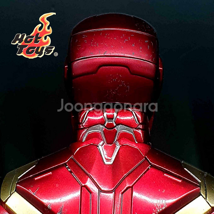 핫토이 불타는 아이언맨 헤드 12인치 피규어--3