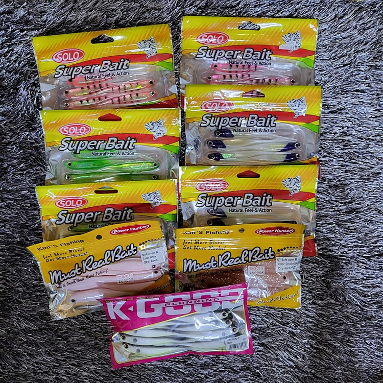 [재고정리]광어다운샷 웜 미끼 채비 훅 트리거x 이미지