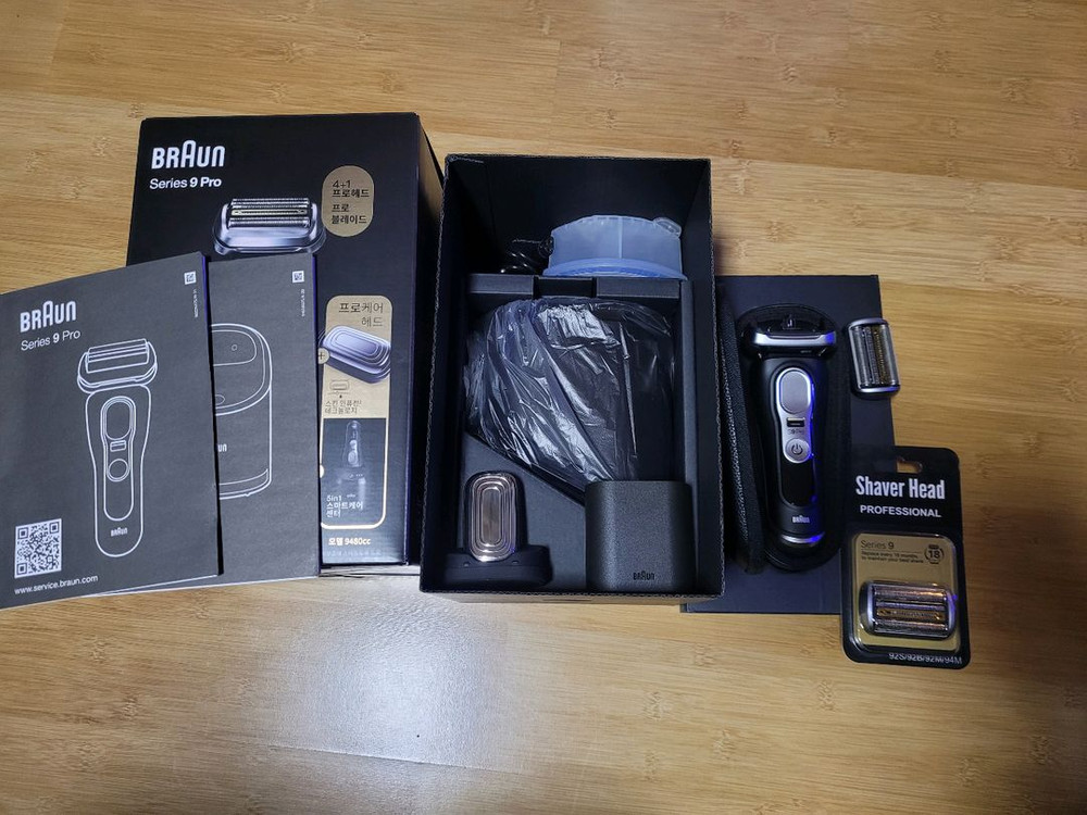 브라운 Series 9 Pro 전기면도기 스킨케어 세트 + 추가면도날--0