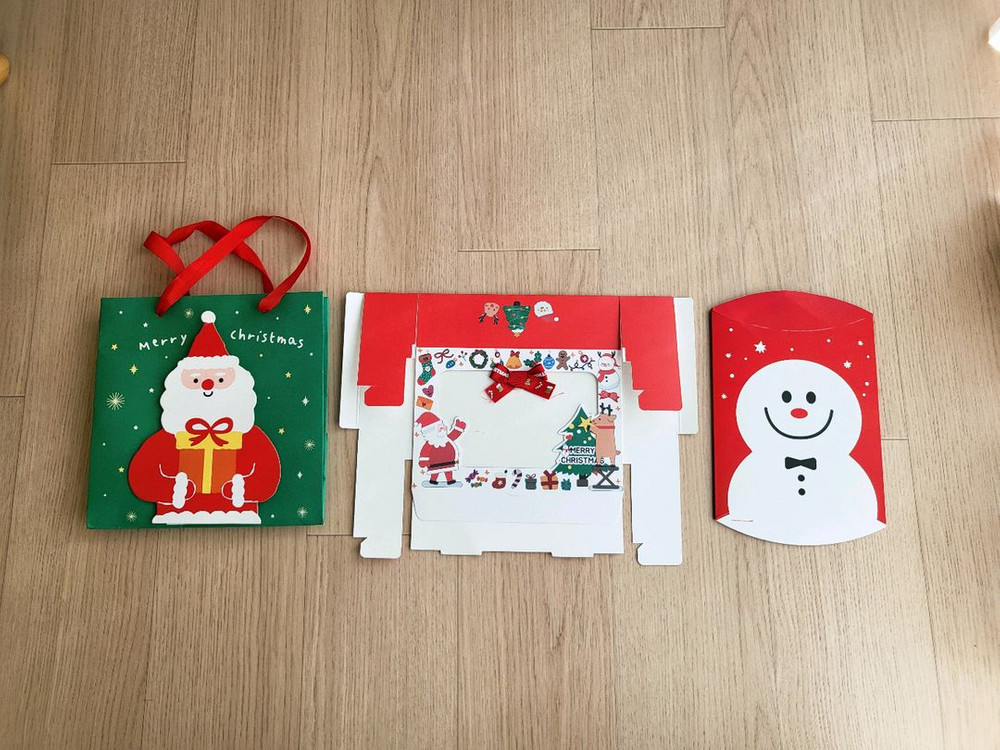 크리스마스 소품,장식 (선물상자,종이가방) 3종--2