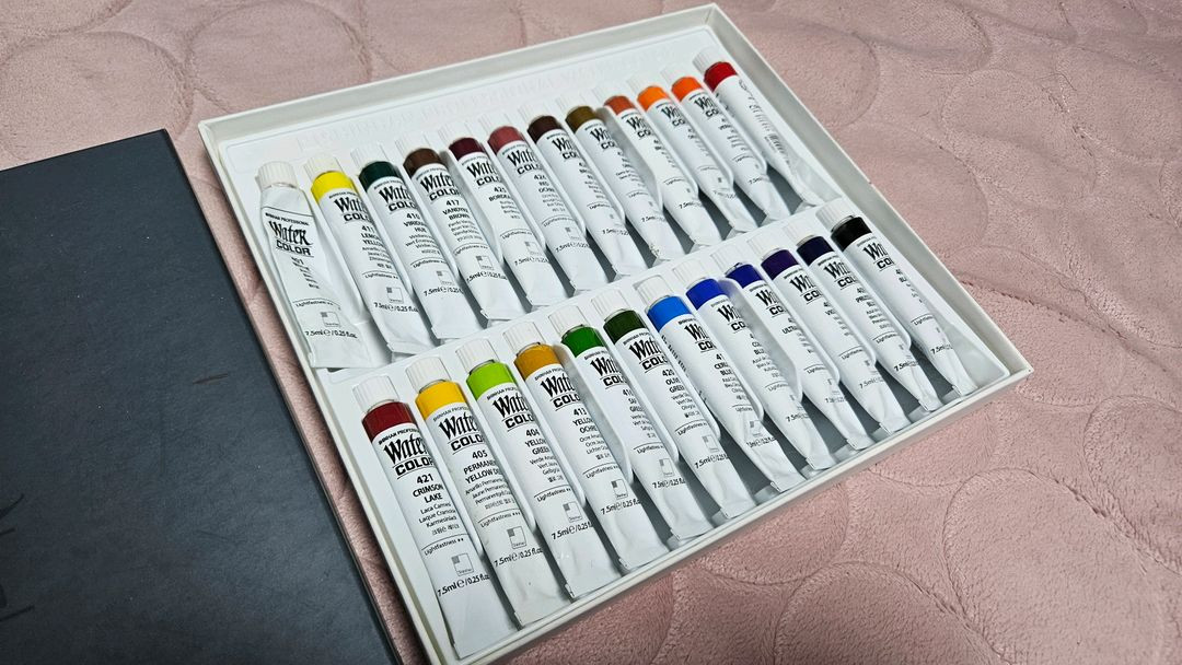 신한화구 전문가 수채화물감 세트 24색 (각 7.5ml)--1