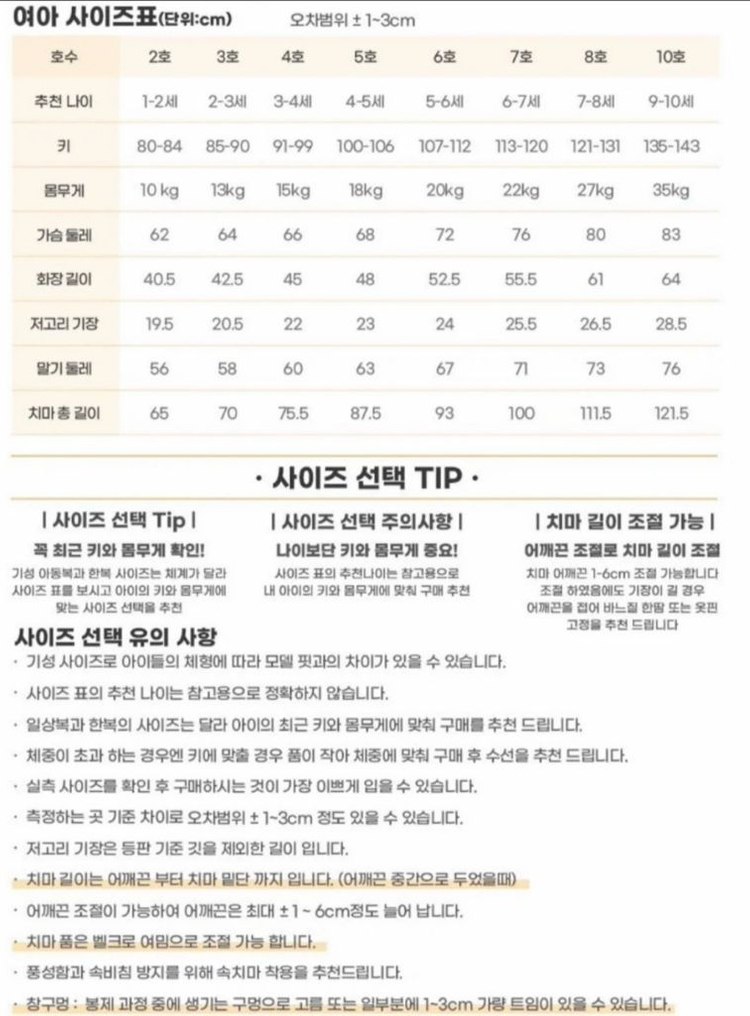 (새상품) 여아 아동 한복 4호 3개 이미지