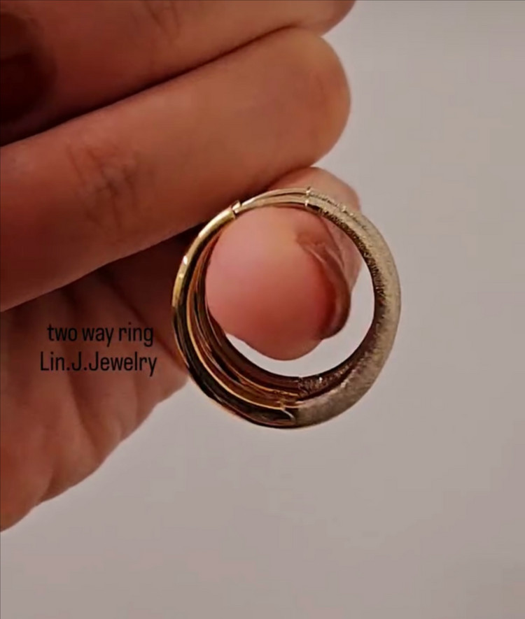 [새제품] 14k 투웨이 링 귀걸이 화이트골드--2