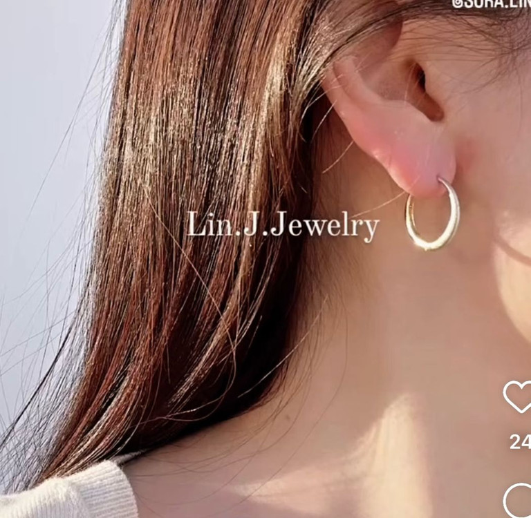 [새제품] 14k 투웨이 링 귀걸이 화이트골드--4