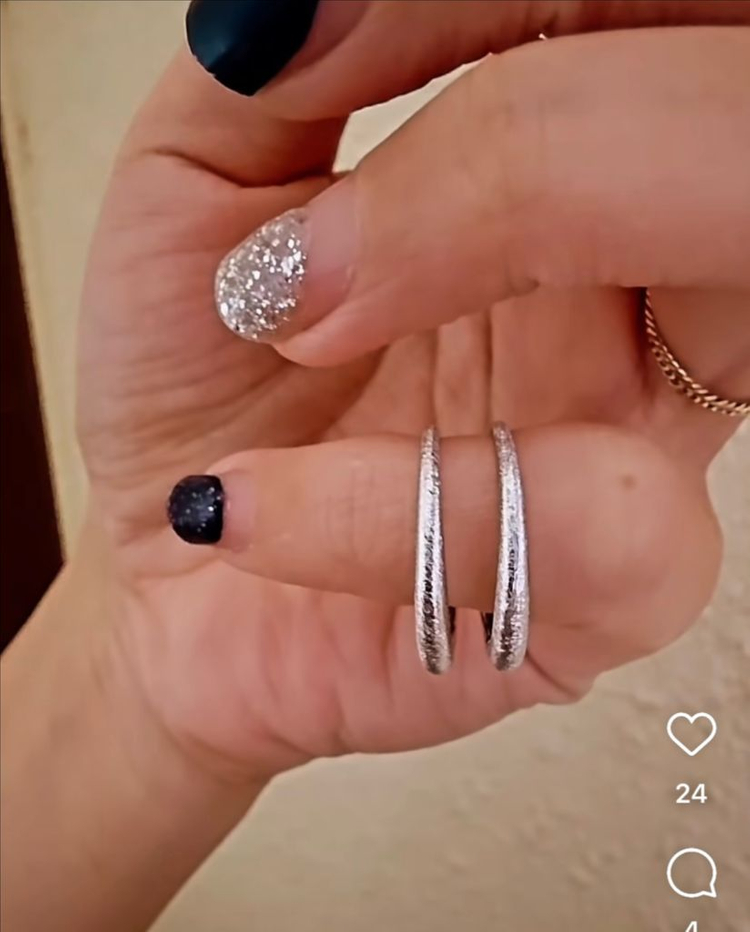 [새제품] 14k 투웨이 링 귀걸이 화이트골드--5