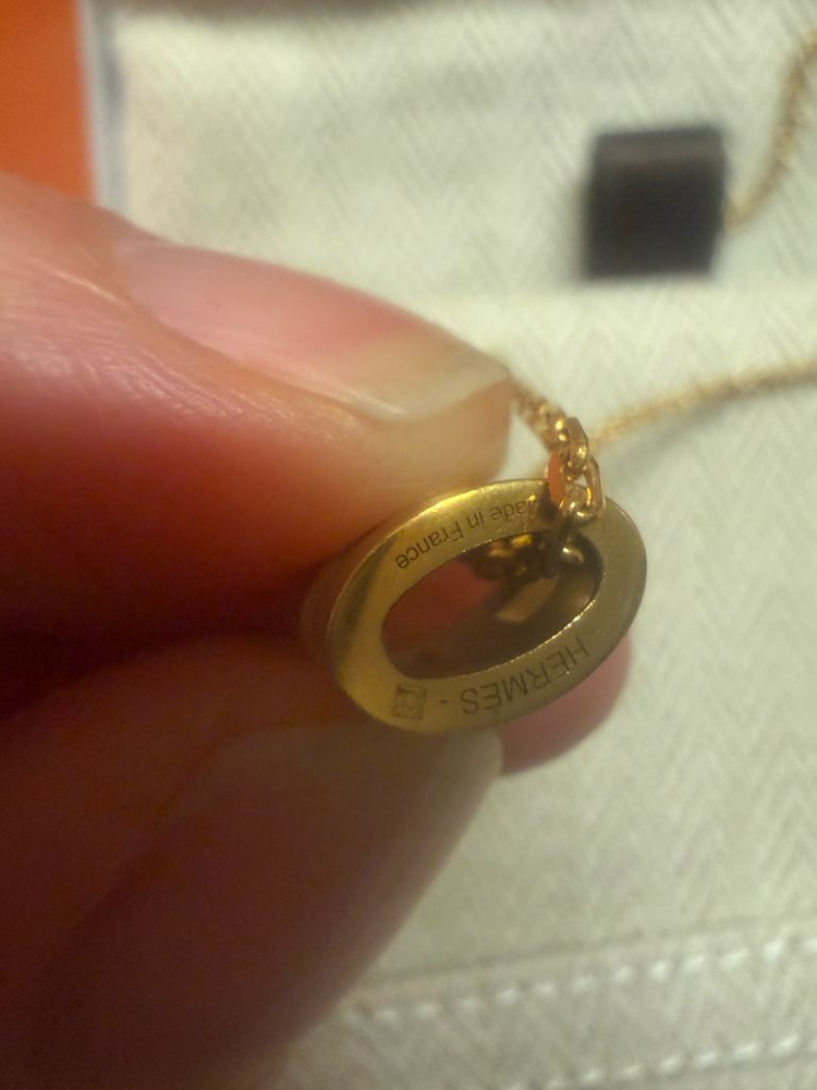 (정품) 에르메스 미니 팝아슈 마론글라쎄 목걸이 판매합니다--3