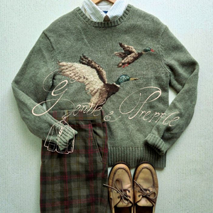 랄프로렌 퍼플라벨 플래드 울 팬츠