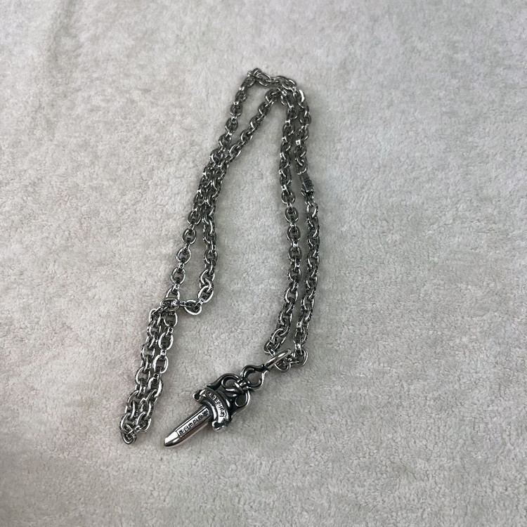 크롬하츠 대거+페이퍼체인 92.5 목걸이--7