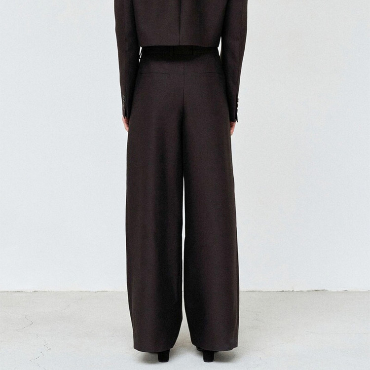 블러썸에이치컴퍼니(BLOSSOM) 블랙 하이웨스트 울 와이드슬랙스 55 새상품--2