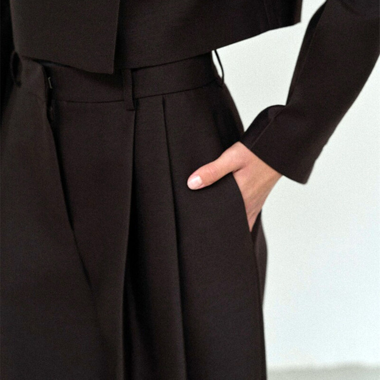 블러썸에이치컴퍼니(BLOSSOM) 블랙 하이웨스트 울 와이드슬랙스 55 새상품--3