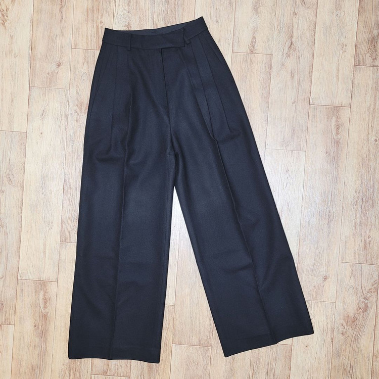 블러썸에이치컴퍼니(BLOSSOM) 블랙 하이웨스트 울 와이드슬랙스 55 새상품--4